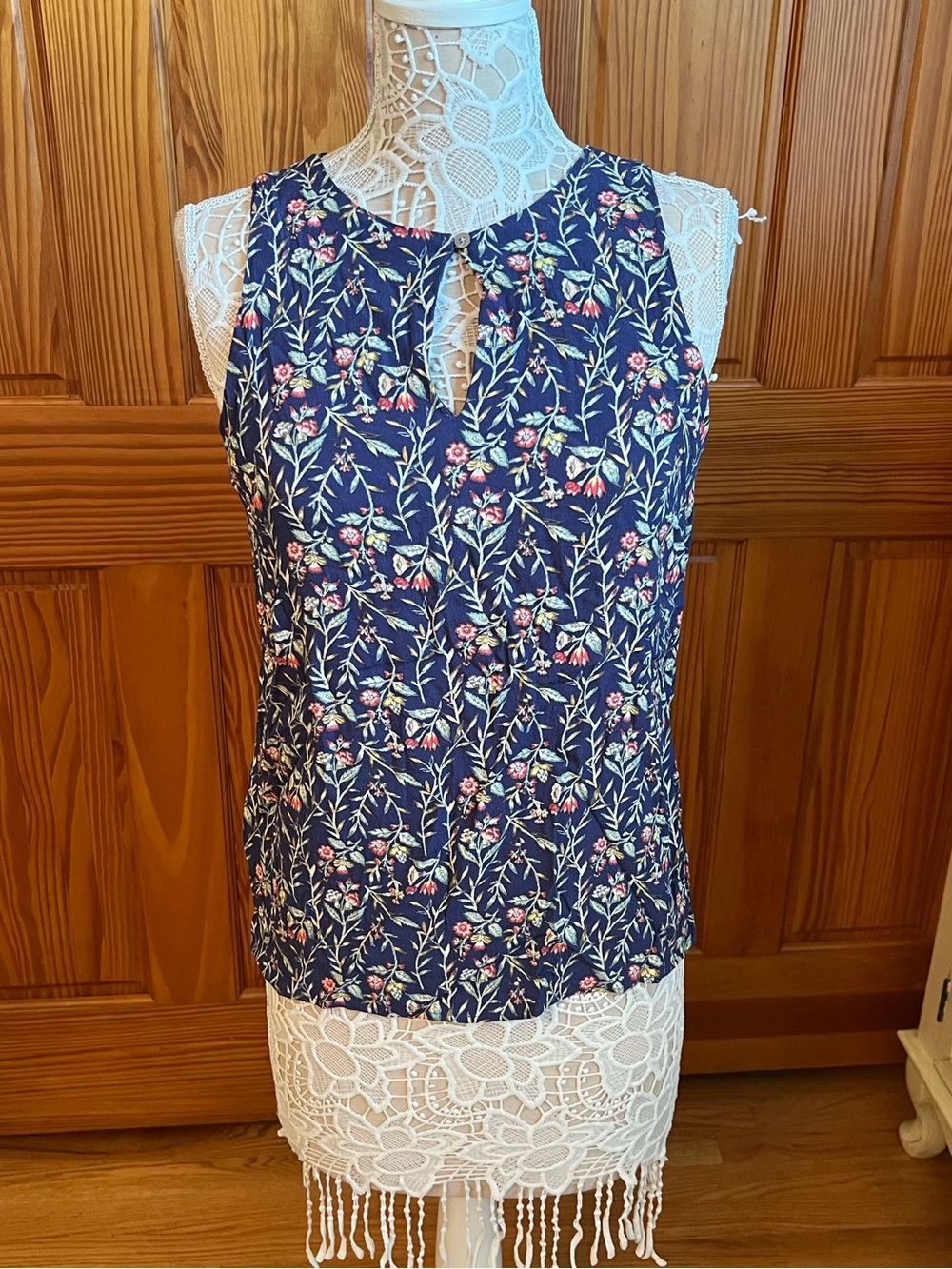 LOFT Tie Up Floral Blouse